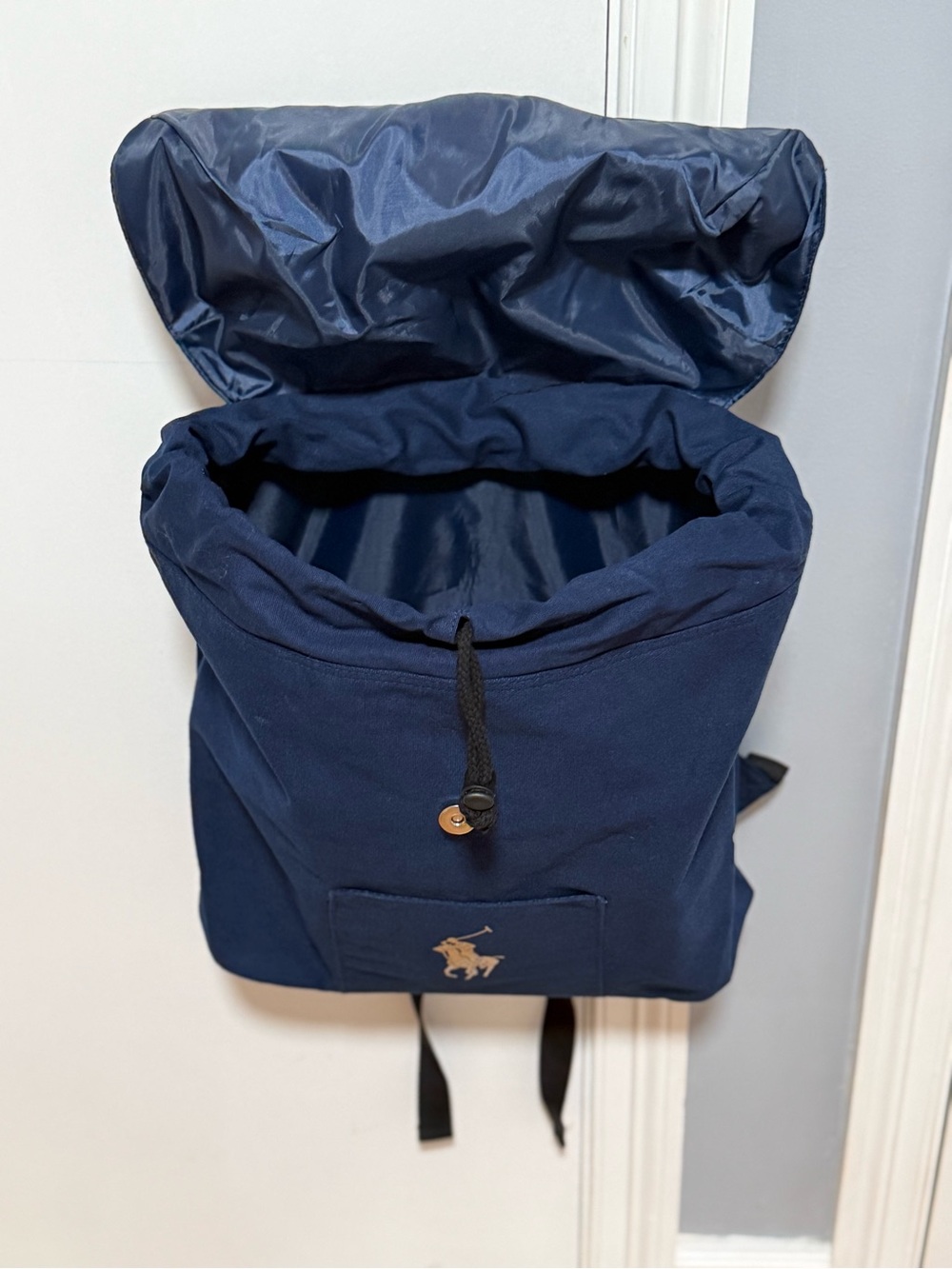 Navy Blue Ralph Lauren Fragrances Drawstring Backpack (NWOT) - Picture 9 of 13